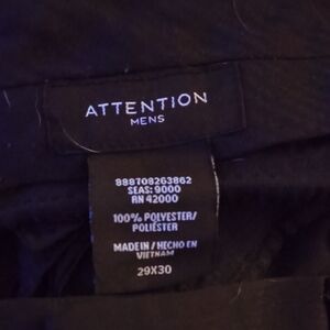 Attention Men's Classic Black Trousers
